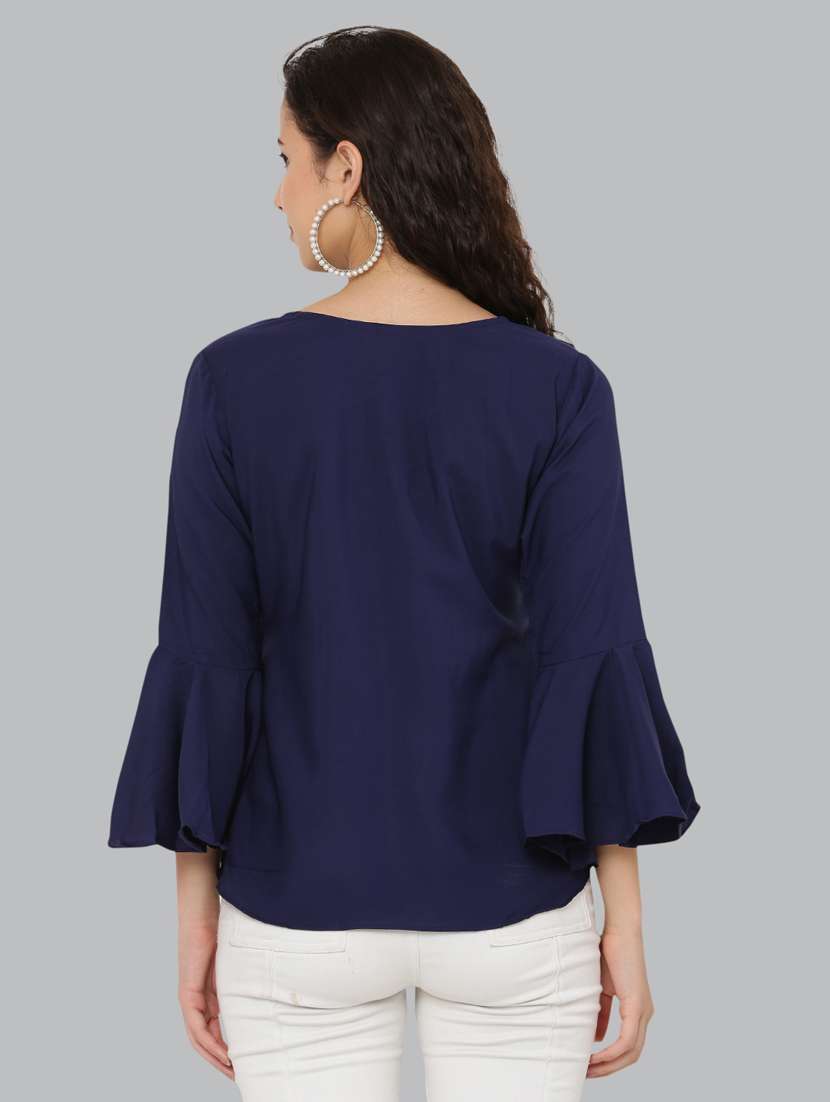 women's straight round neck top - 20056123 -  Standard Image - 4