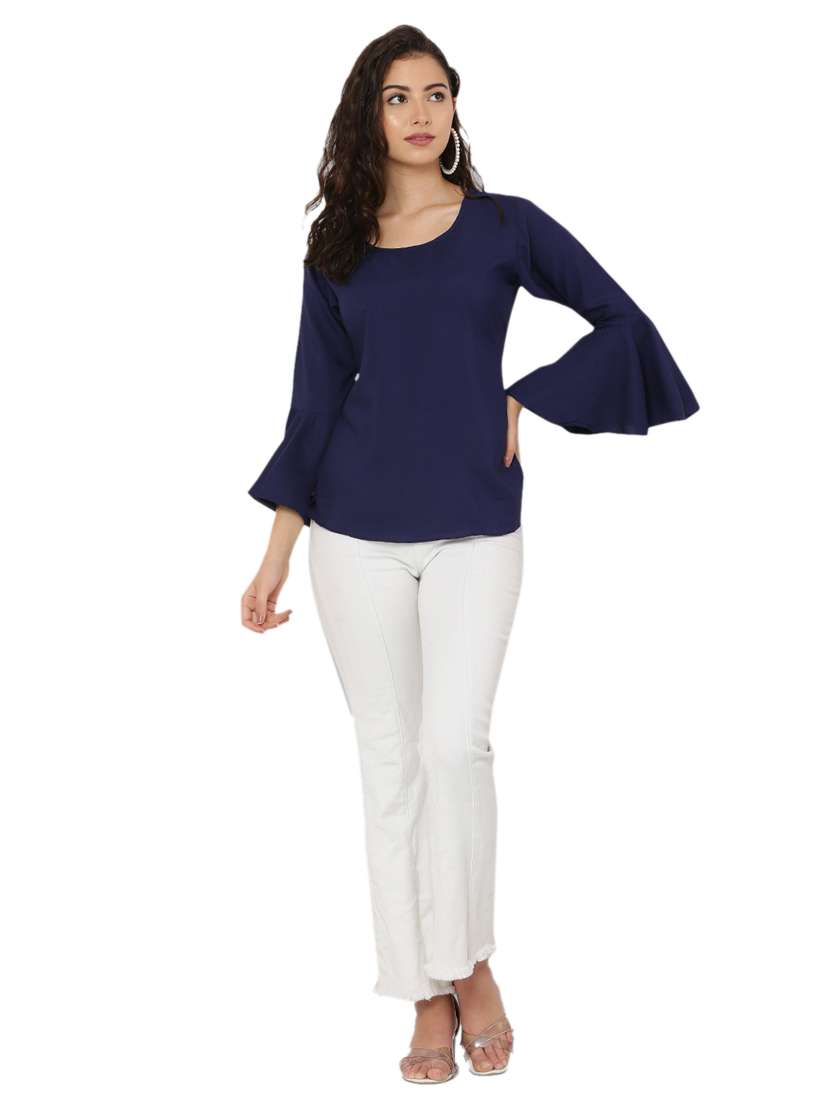 women's straight round neck top - 20056123 -  Standard Image - 6