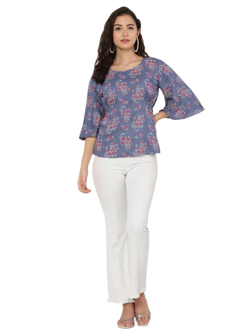 women's a line round neck top - 20056124 -  Standard Image - 6