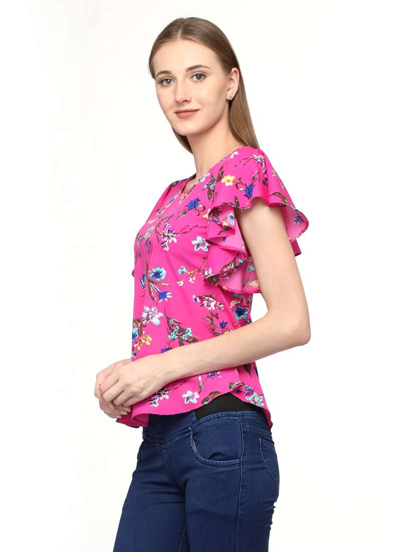 women's crop round neck top - 20056126 -  Standard Image - 1