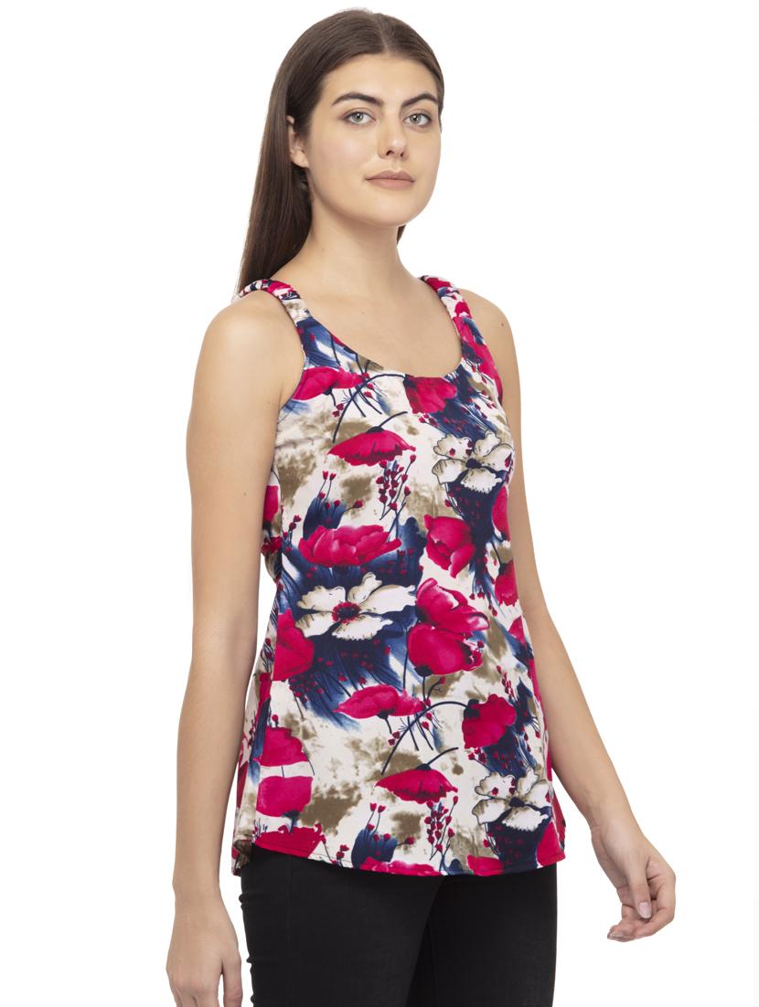 women's straight round neck top - 20056128 - Standard Image - 1