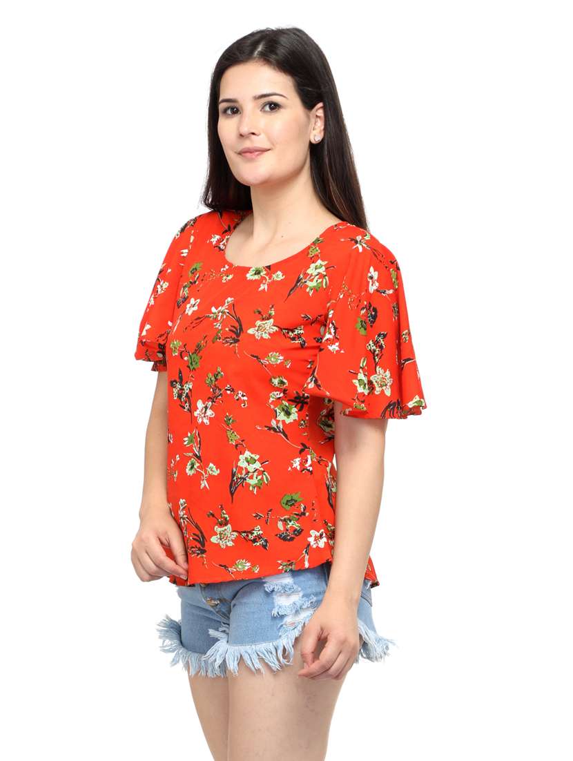 women's straight round neck top - 20056129 -  Standard Image - 1