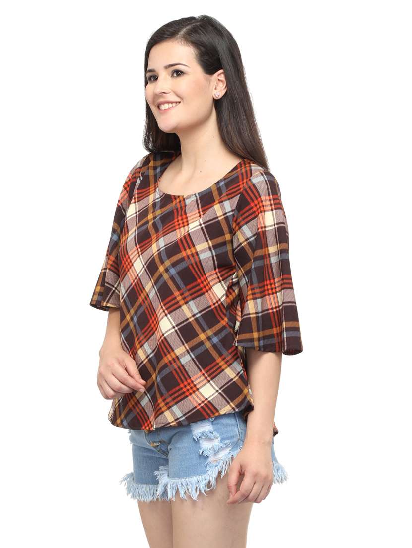 women's straight round neck top - 20056131 -  Standard Image - 1