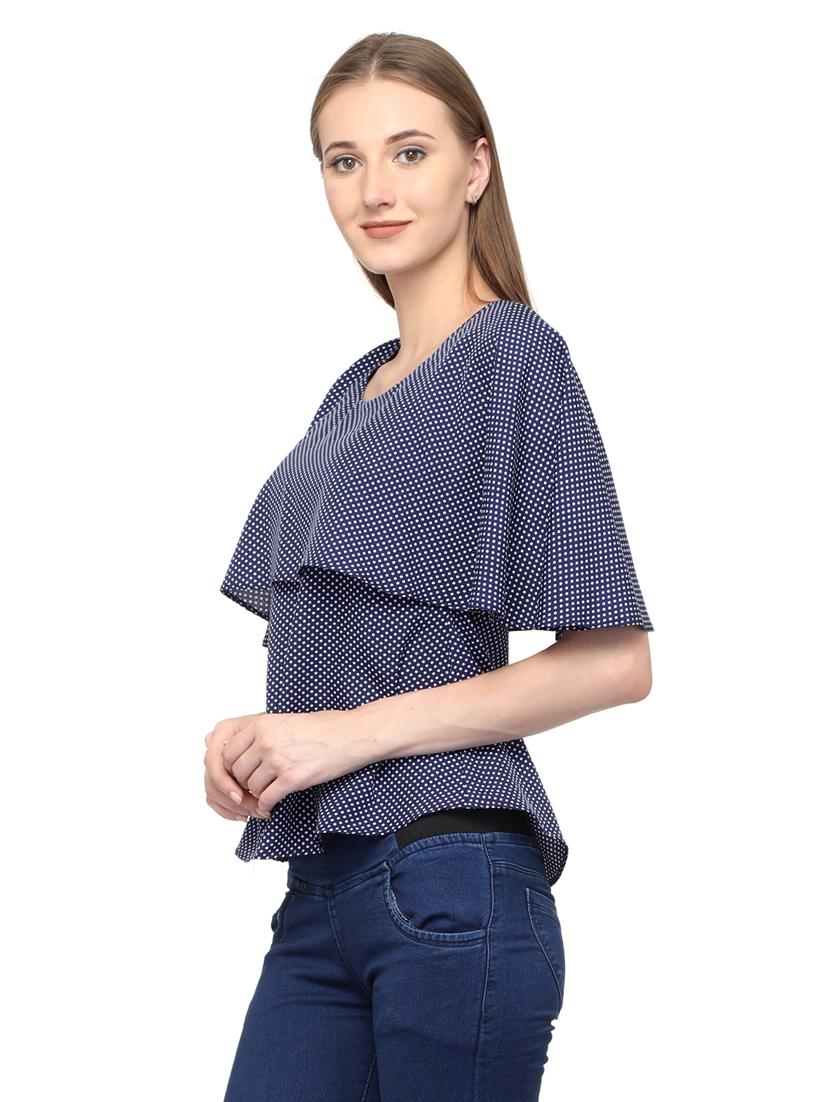women's layered round neck top - 20056134 - Standard Image - 1