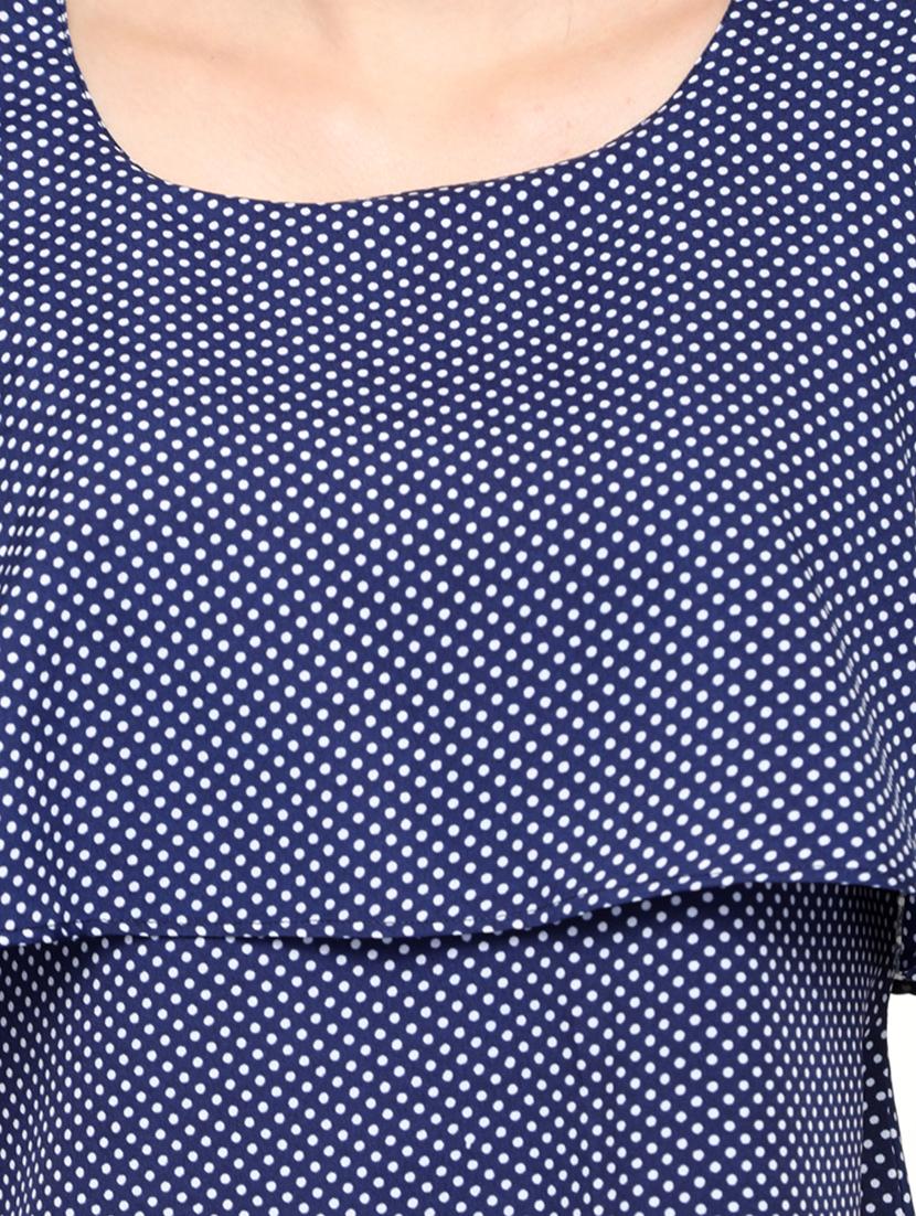 women's layered round neck top - 20056134 - Standard Image - 4