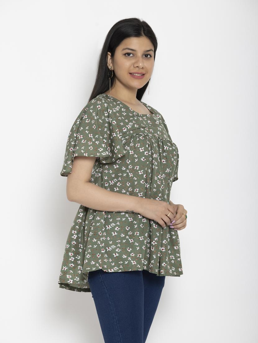 women's peplum round neck top - 20056143 -  Standard Image - 1