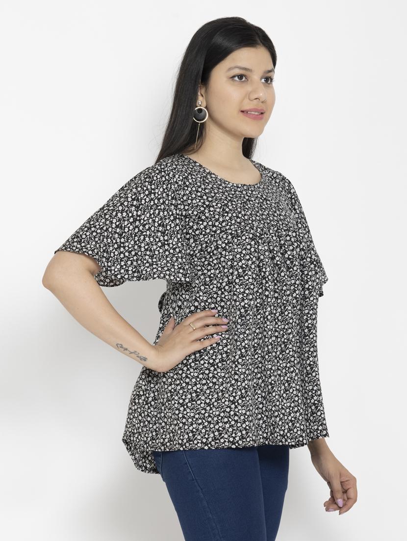 women's straight round neck top - 20056144 - Standard Image - 1