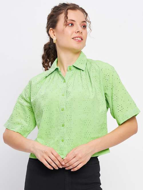 women's blouson collared top - 20056162 -  Standard Image - 0