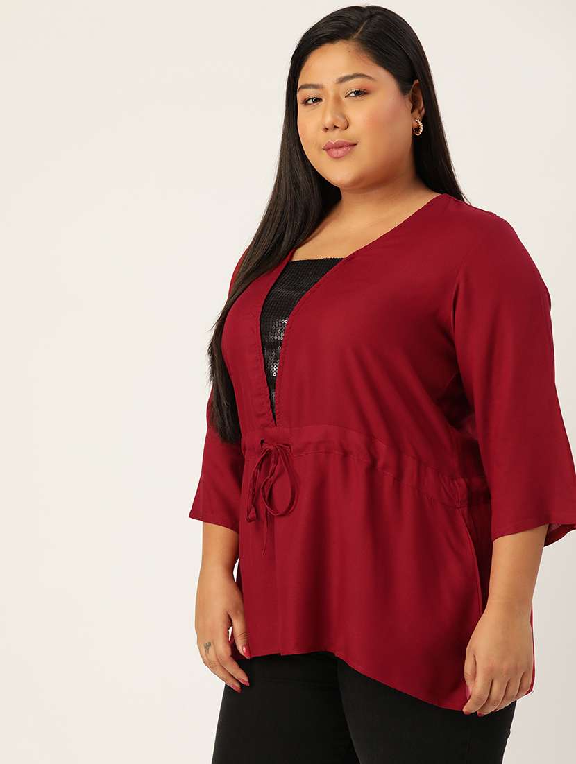 women's peplum v neck top - 20056259 -  Standard Image - 1