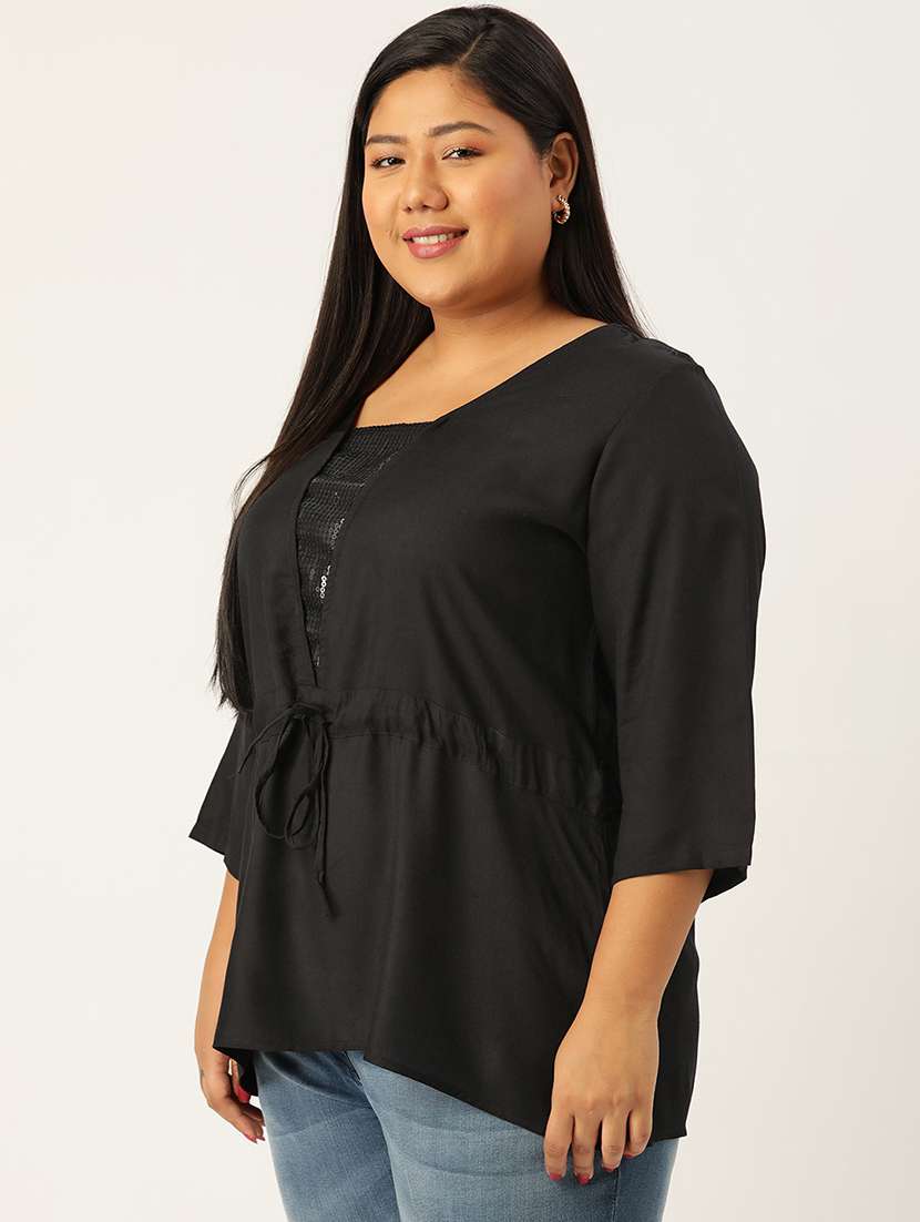 women's a line v neck top - 20056261 -  Standard Image - 1