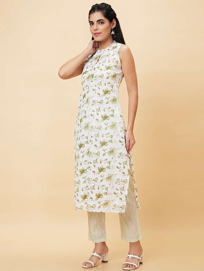 women white kurta pant set - 20056386 -  Standard Image - 1