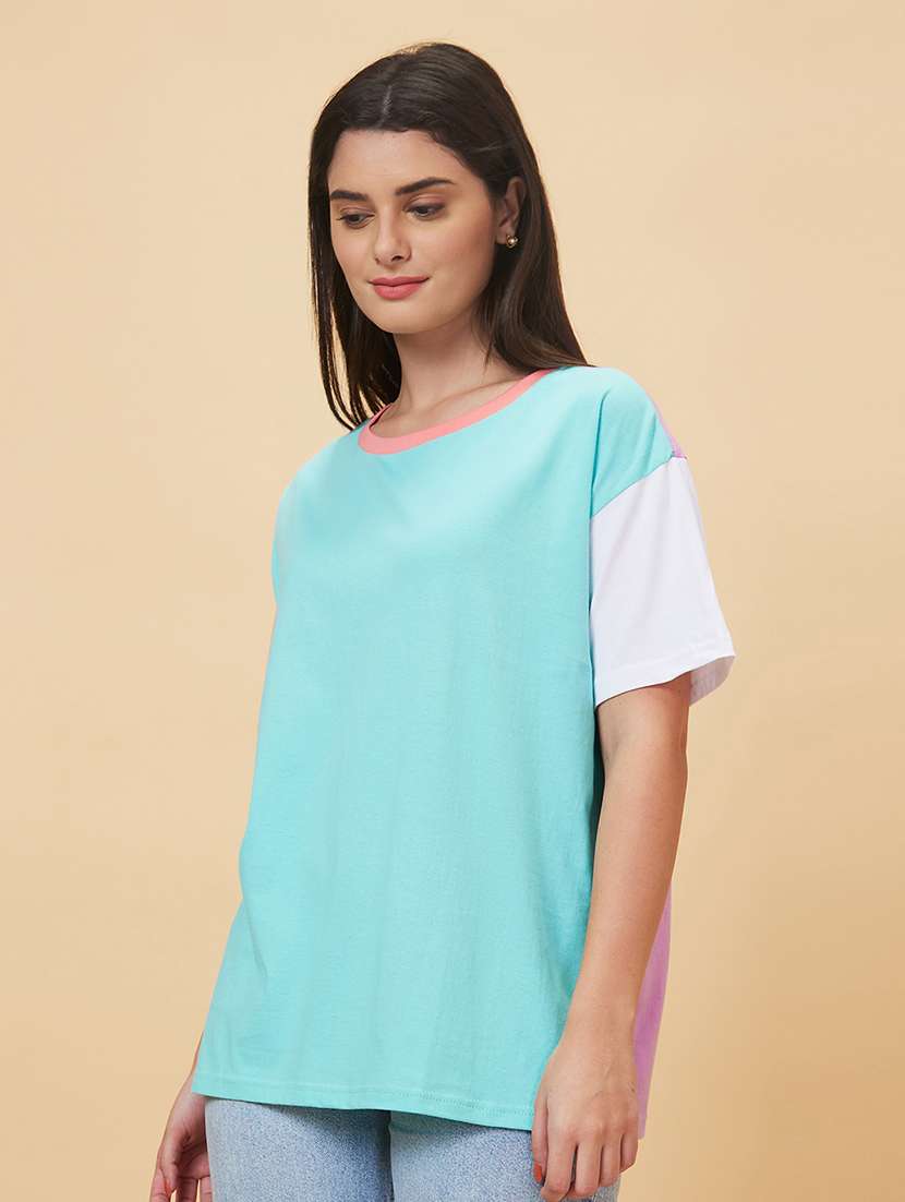 women multi coloured cotton regular t-shirt - 20056406 -  Standard Image - 1