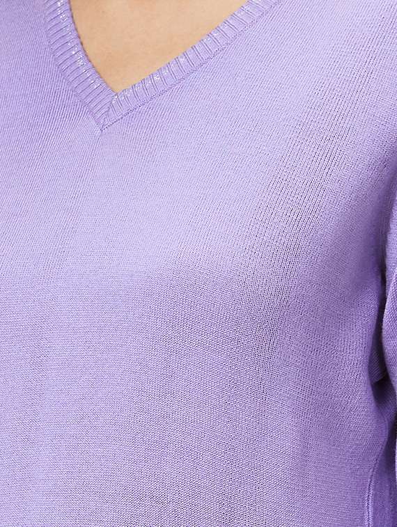 v-neck solid regular pullover - 20056423 -  Standard Image - 4
