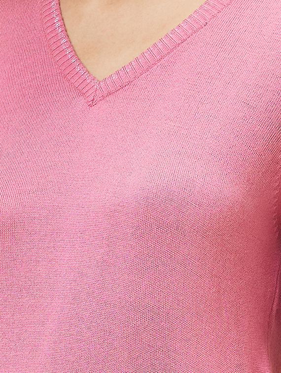 v-neck solid regular pullover - 20056424 - Standard Image - 4