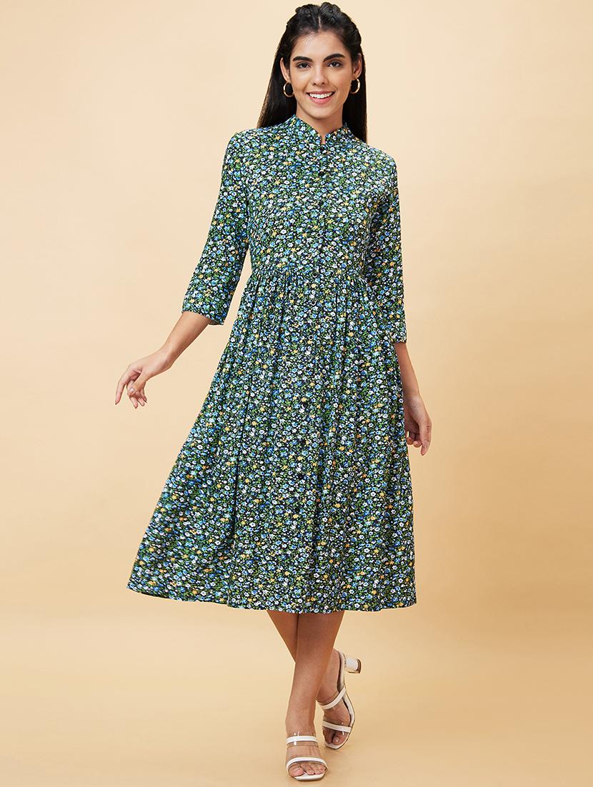 women's fit & flare floral dress - 20056445 - Zoom Image - 0