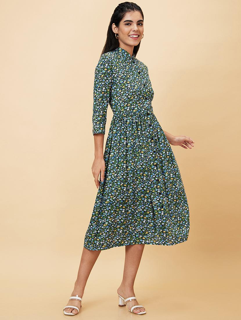 women's fit & flare floral dress - 20056445 -  Standard Image - 1