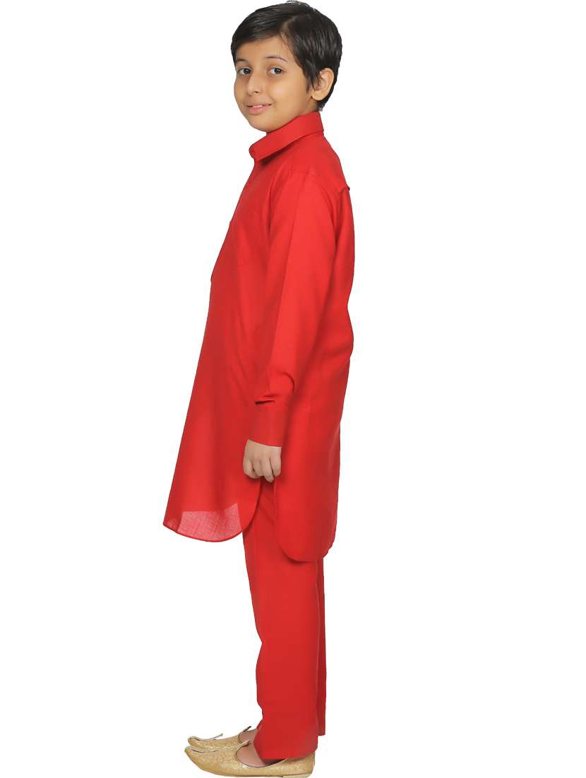 boys solid kurta pajama set - 20057435 -  Standard Image - 1