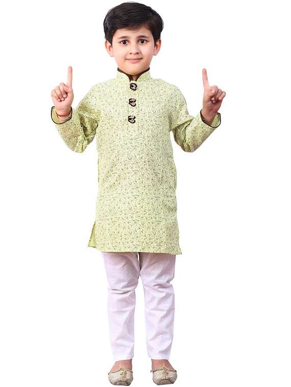 boys printed kurta pajama set
