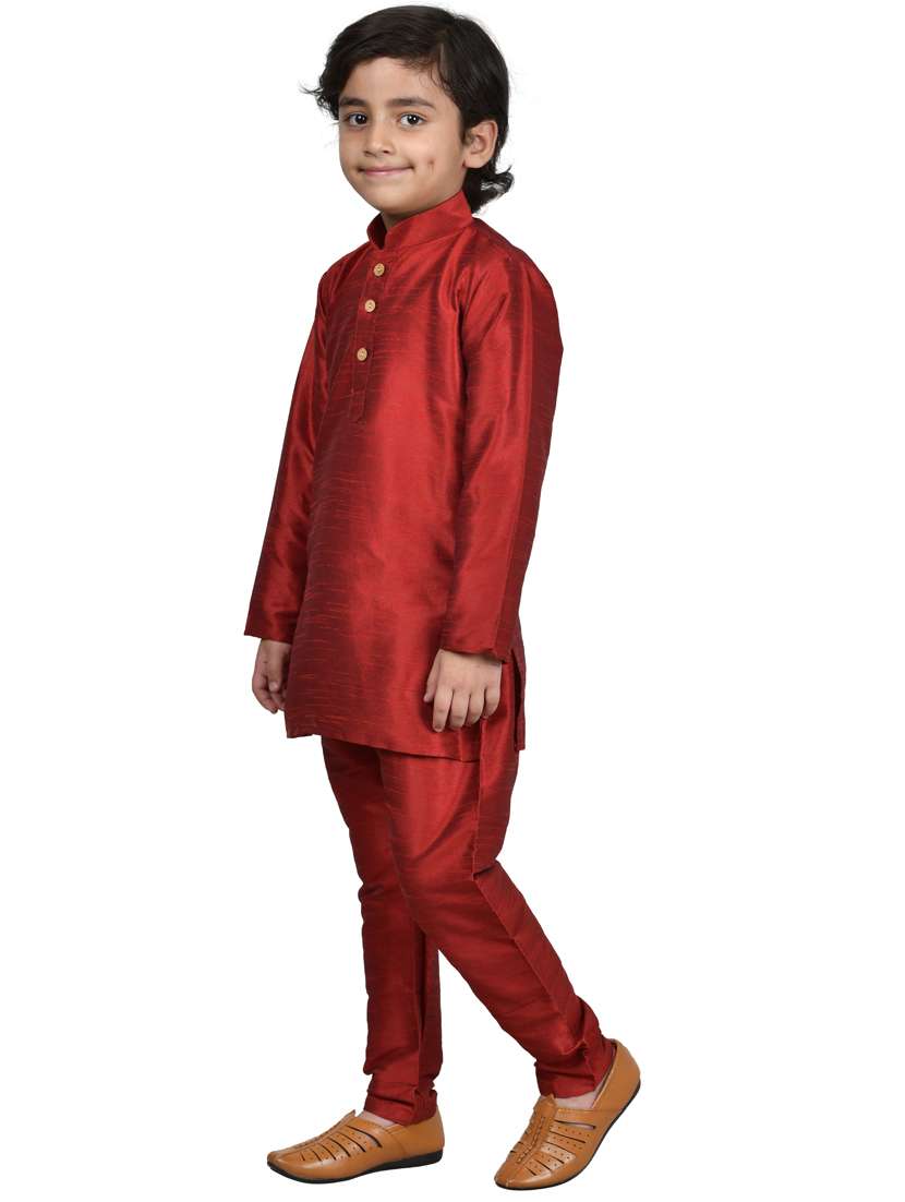 boys solid kurta pajama set - 20057478 -  Standard Image - 1