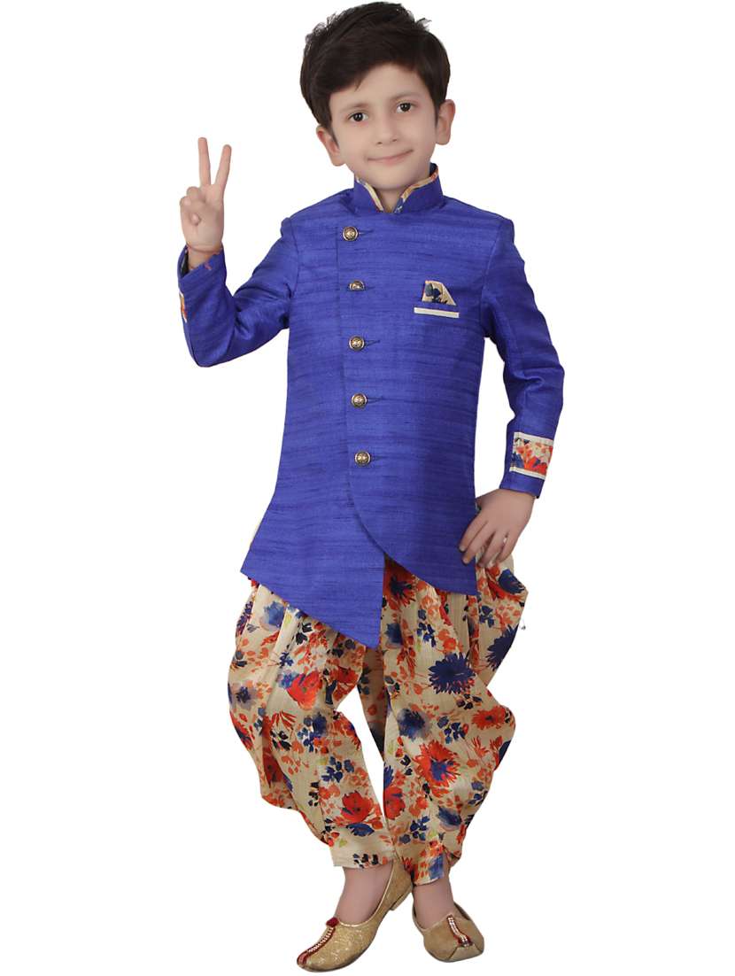 boys printed dhoti kurta set - 20057542 -  Standard Image - 1