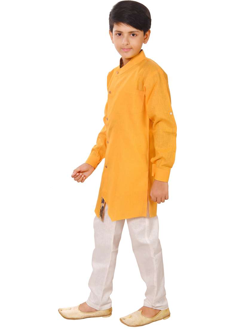 boys solid kurta pajama set - 20057547 - Standard Image - 1