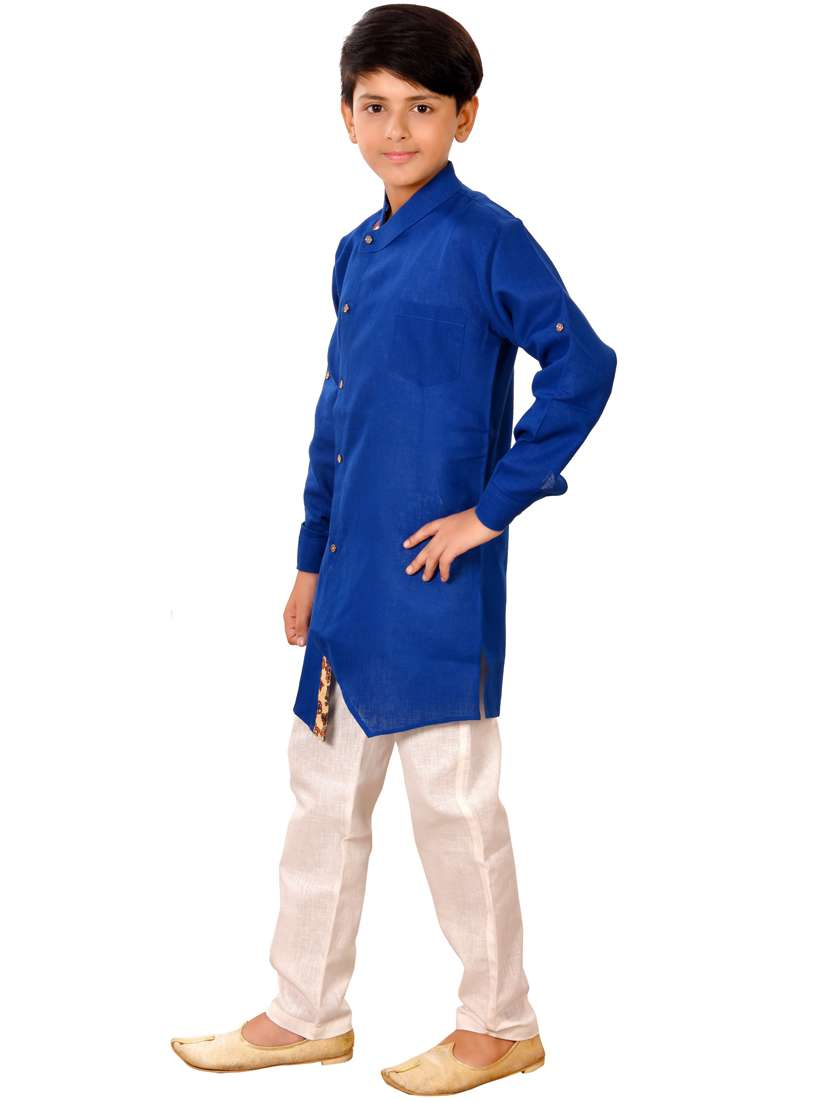 boys solid kurta pajama set - 20057550 -  Standard Image - 1