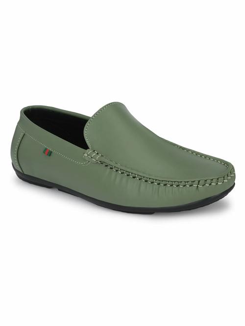 olive green slip on loafers - 20058475 -  Standard Image - 0