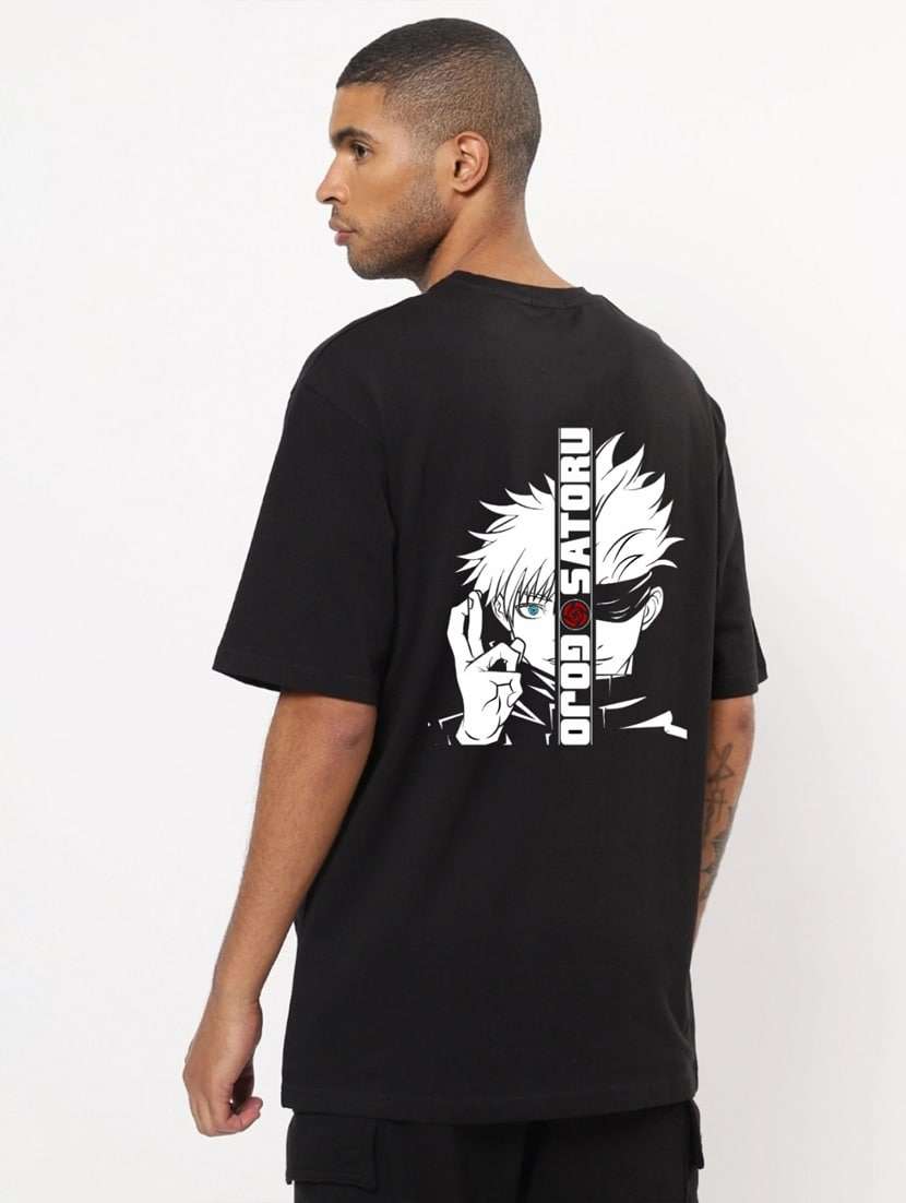 men round neck back print t-shirt