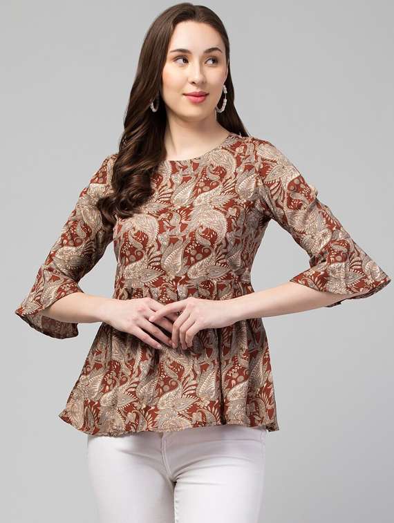 women's peplum round neck top