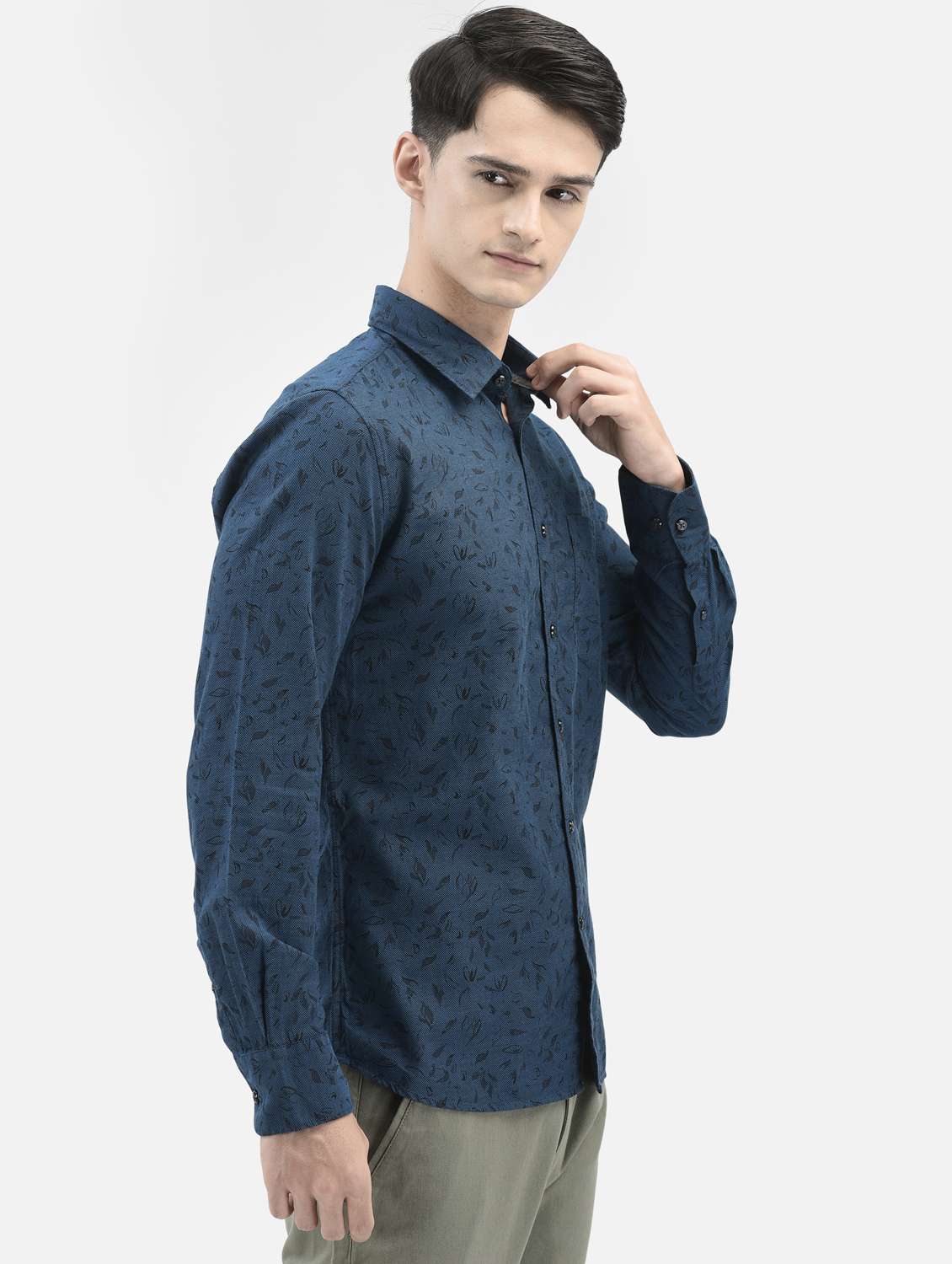 mens leaf print casual shirt - 20059140 -  Standard Image - 1
