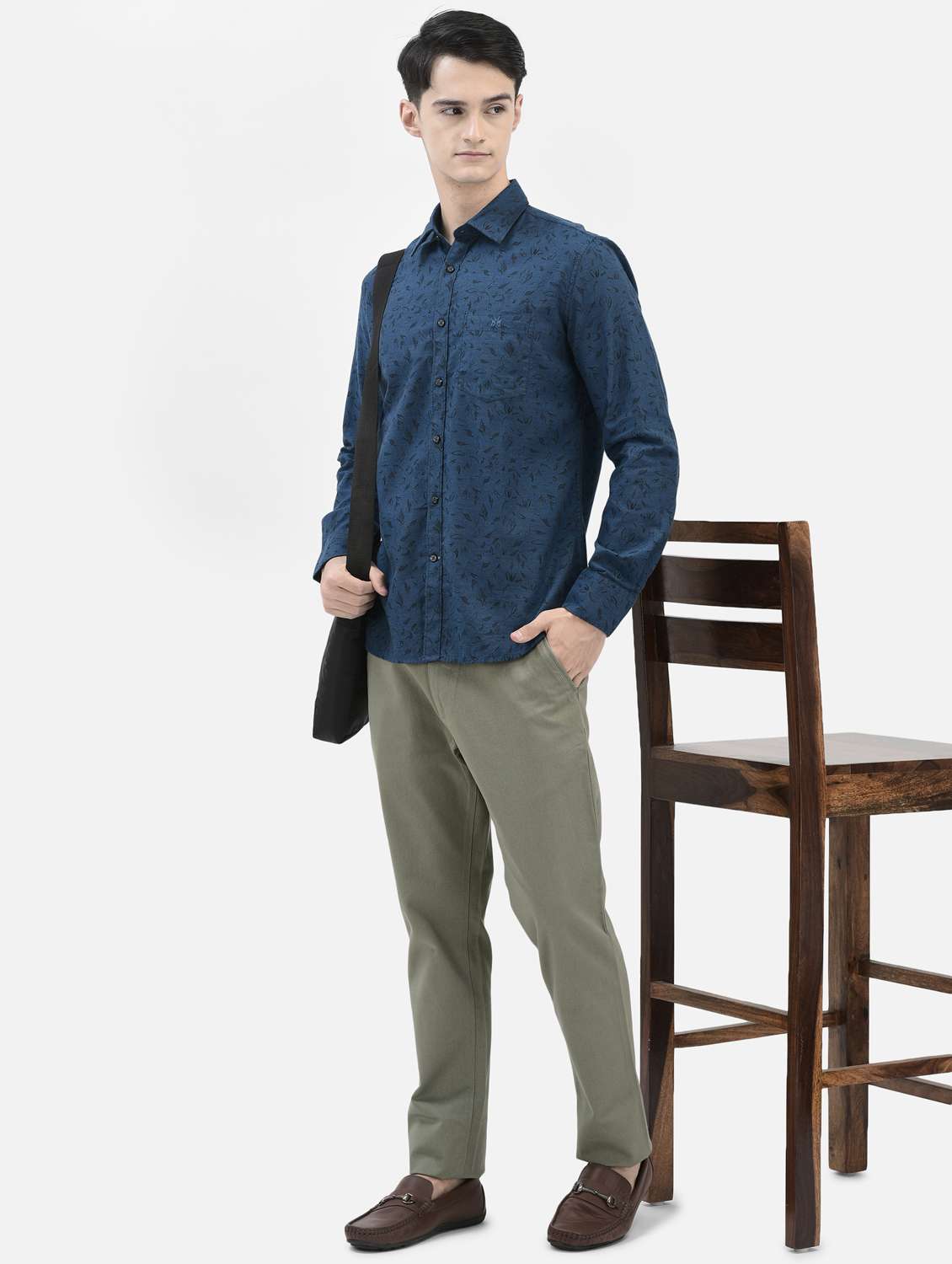 mens leaf print casual shirt - 20059140 -  Standard Image - 4