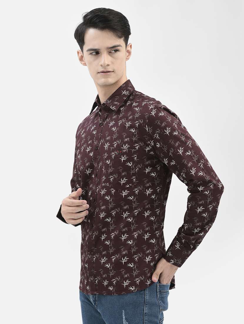 mens leaf print casual shirt - 20059162 -  Standard Image - 1
