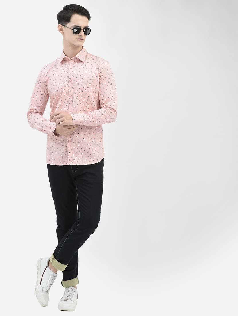 mens micro print casual shirt - 20059166 -  Standard Image - 4