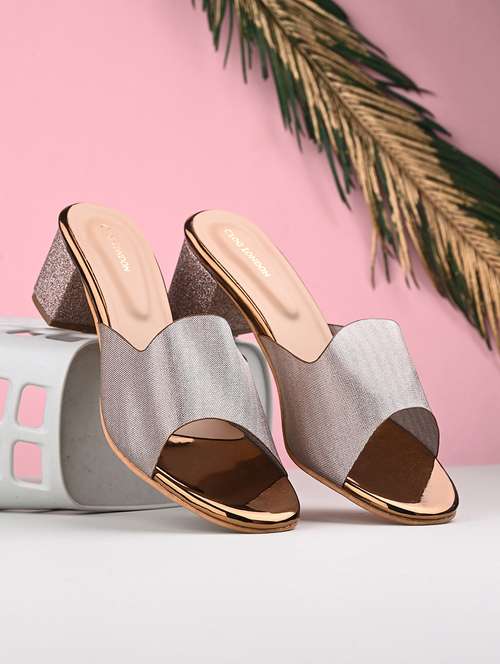 silver slip on sandal - 20059810 -  Standard Image - 0