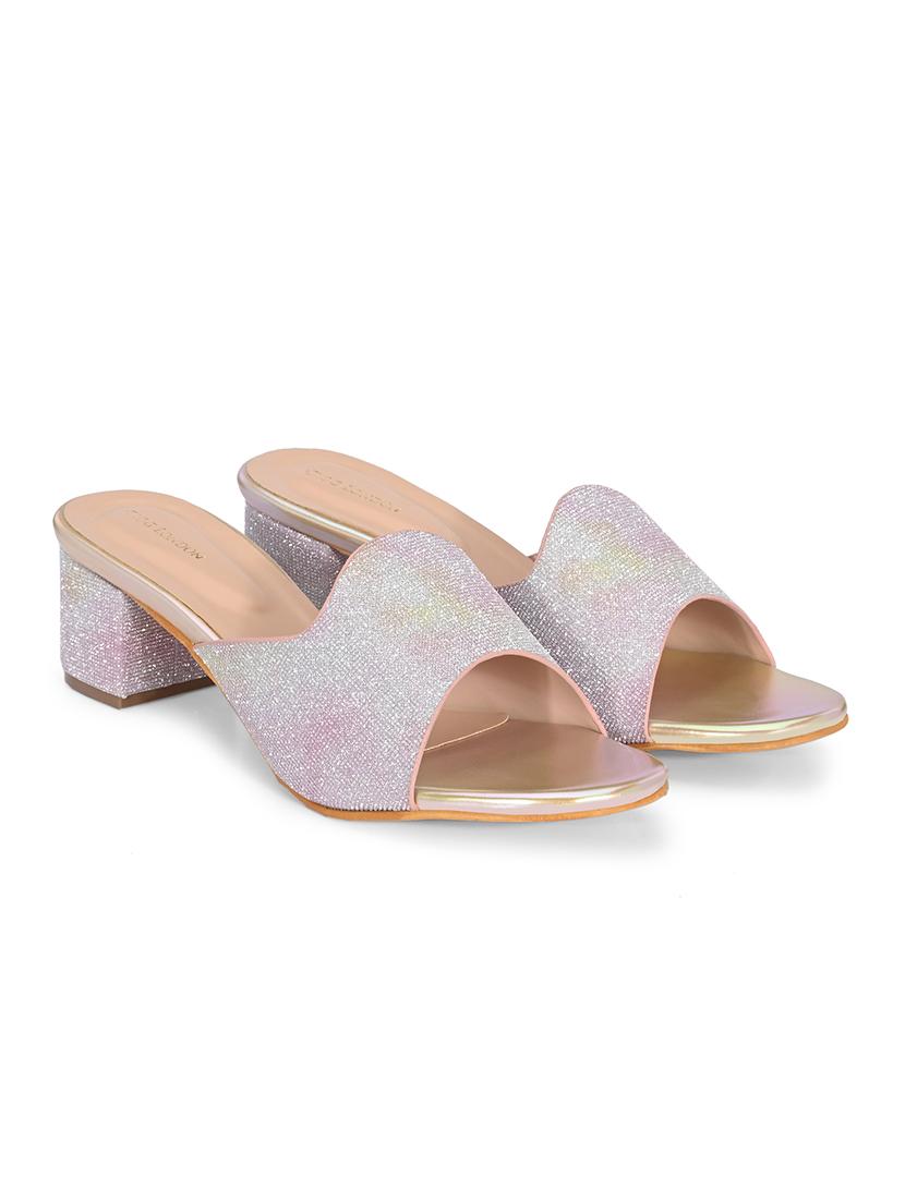 gold synthetic slip on sandals - 20059811 - Standard Image - 1