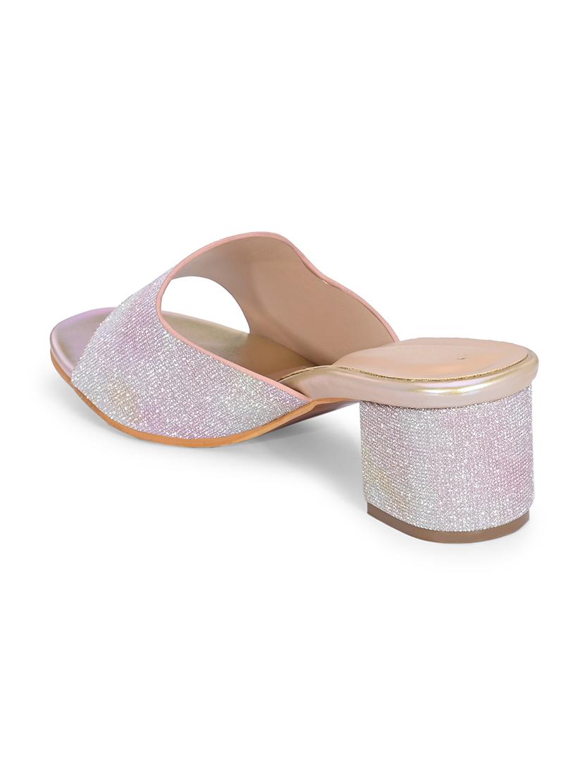 gold synthetic slip on sandals - 20059811 - Standard Image - 4