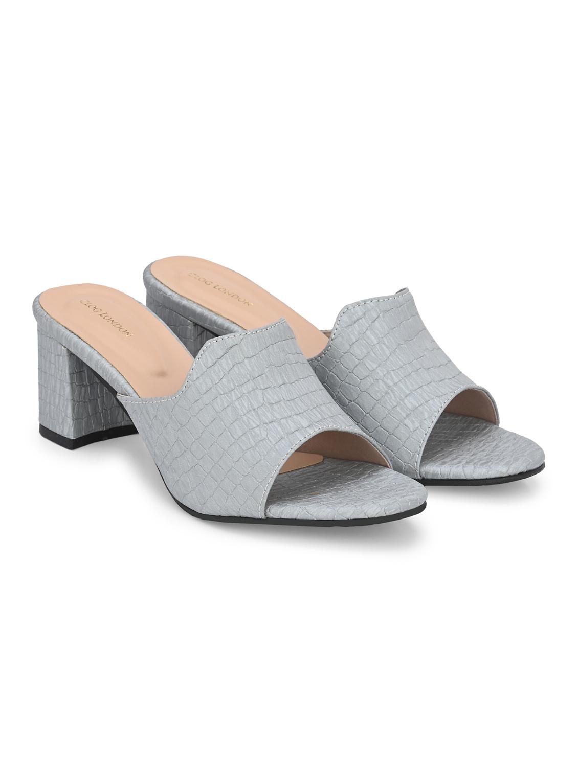 grey synthetic slip on sandals - 20059814 -  Standard Image - 1