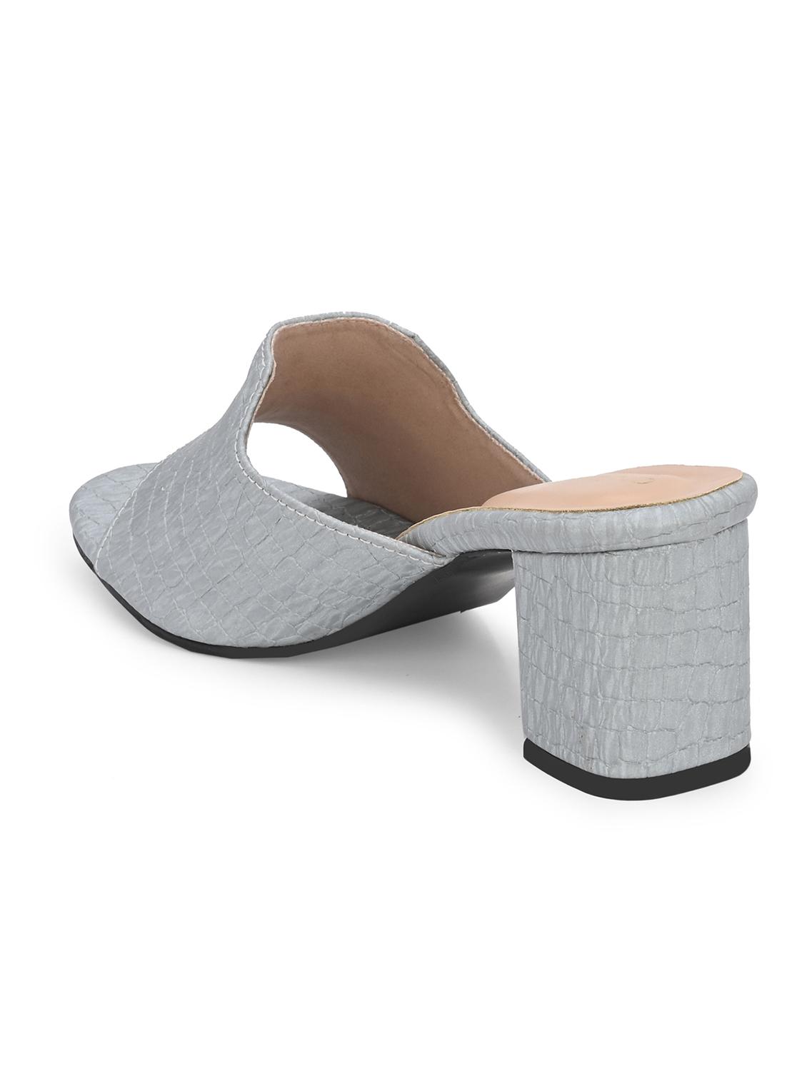 grey synthetic slip on sandals - 20059814 - Standard Image - 4
