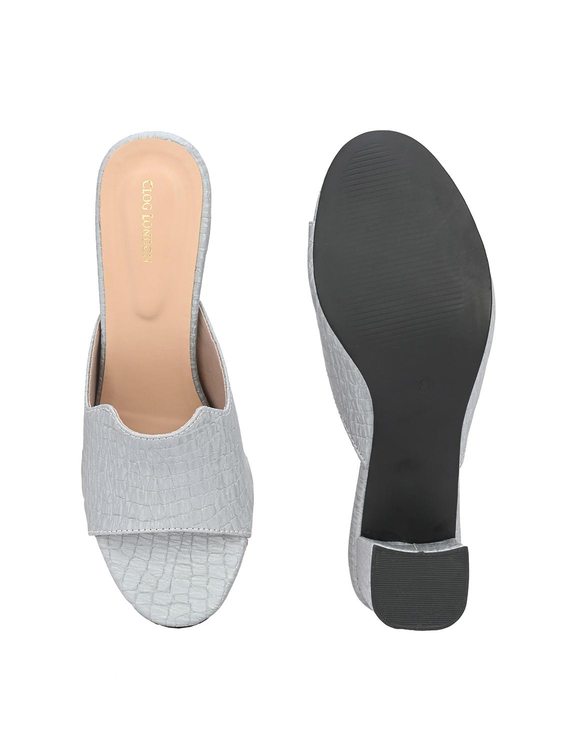 grey synthetic slip on sandals - 20059814 - Standard Image - 6