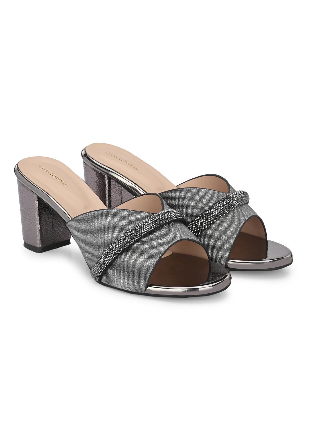 grey synthetic slip on sandals - 20059820 -  Standard Image - 1