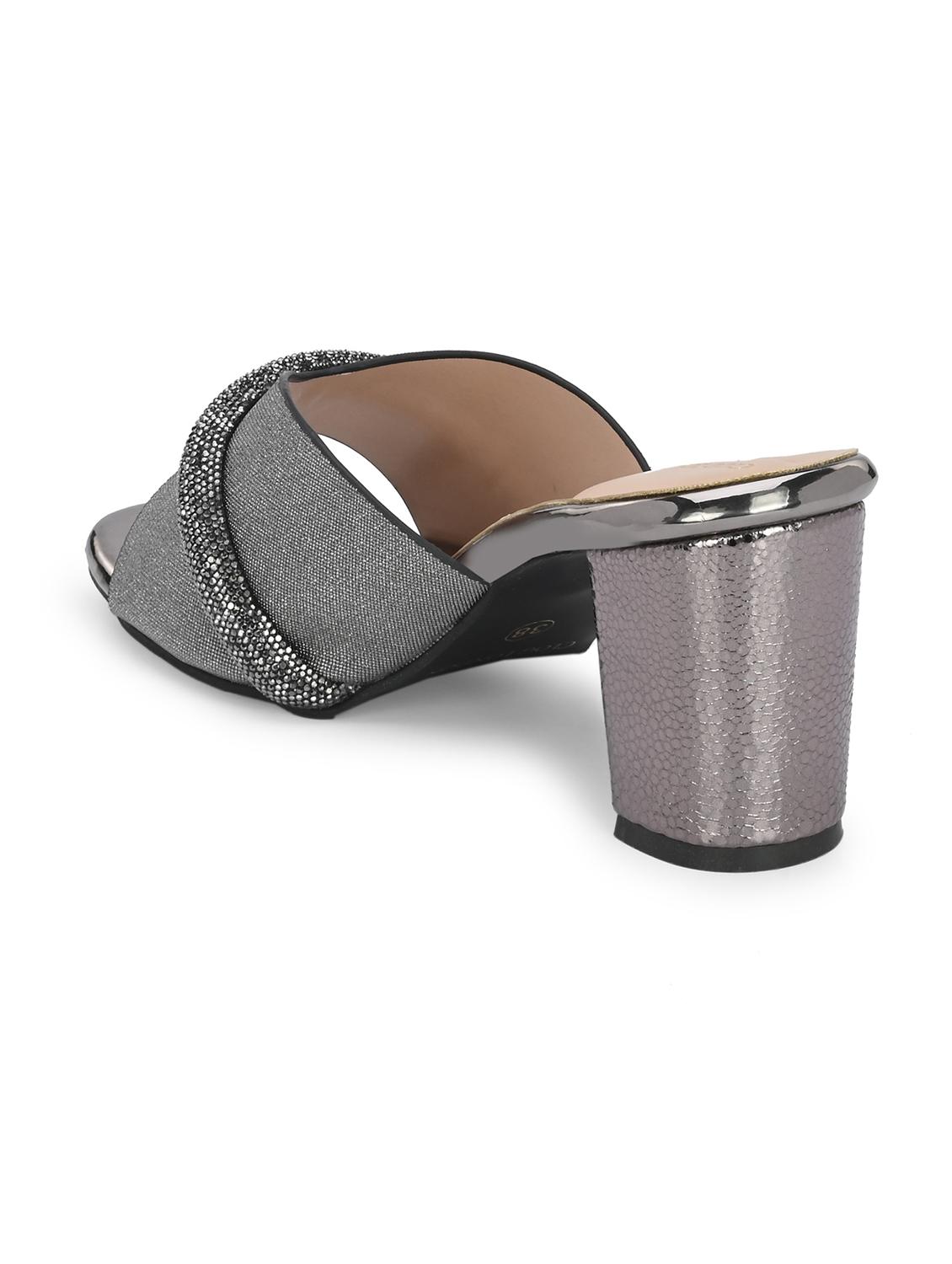 grey synthetic slip on sandals - 20059820 - Standard Image - 4