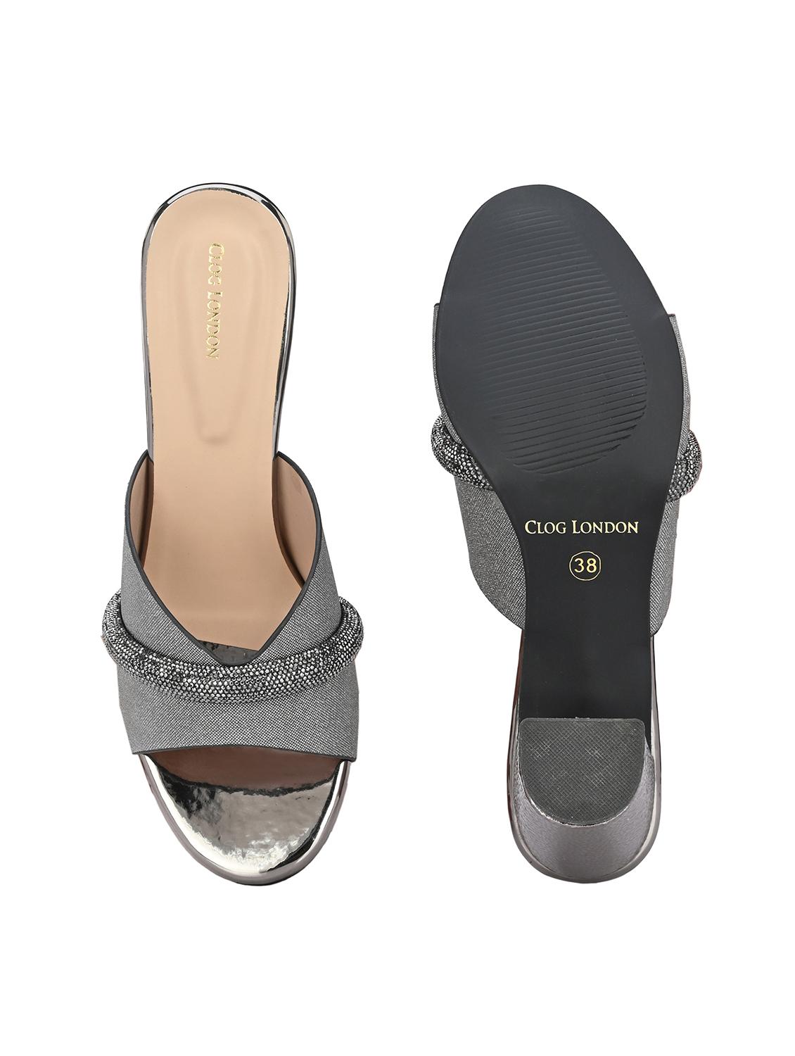 grey synthetic slip on sandals - 20059820 - Standard Image - 6
