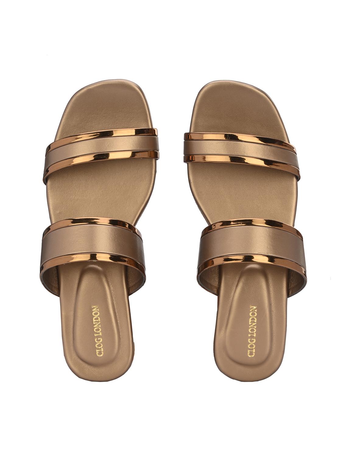 copper synthetic slip on sandals - 20059834 - Standard Image - 4