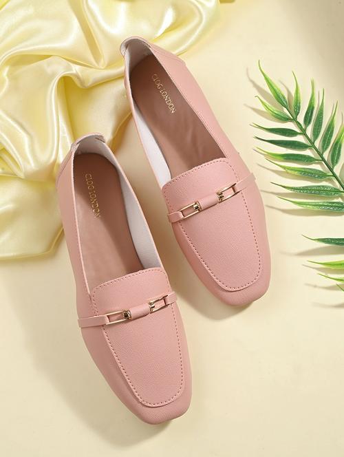 pink synthetic slip on loafers - 20059851 -  Standard Image - 0