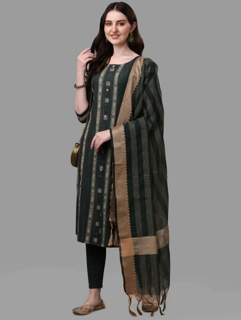 women green kurta pant set with dupatta - 20059887 -  Standard Image - 1