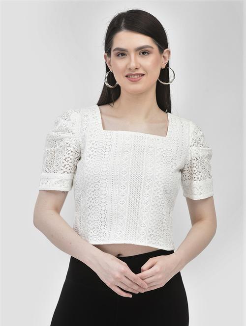 women's crop square neck top - 20059997 -  Standard Image - 0