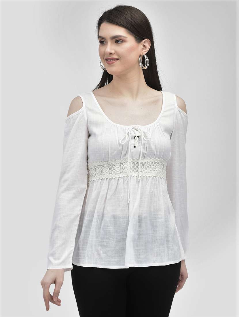 women's peplum scoop neck top
