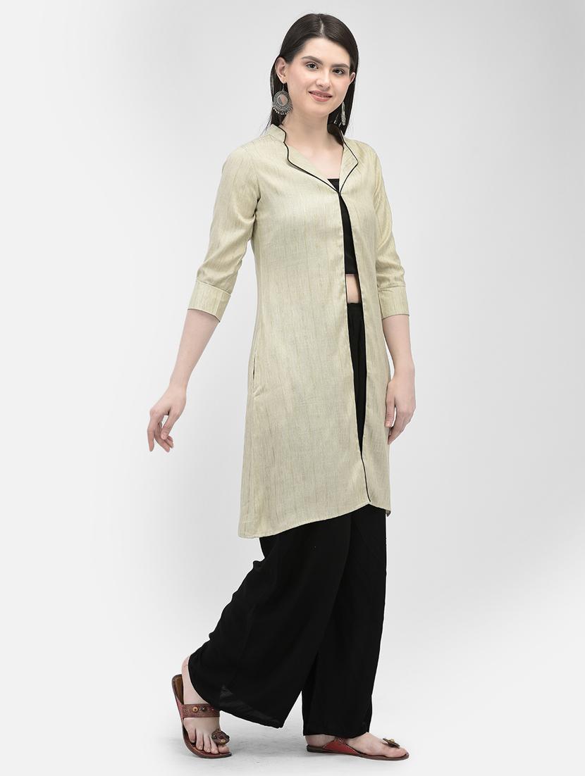 women stripes printed long shrugs - 20060091 -  Standard Image - 1