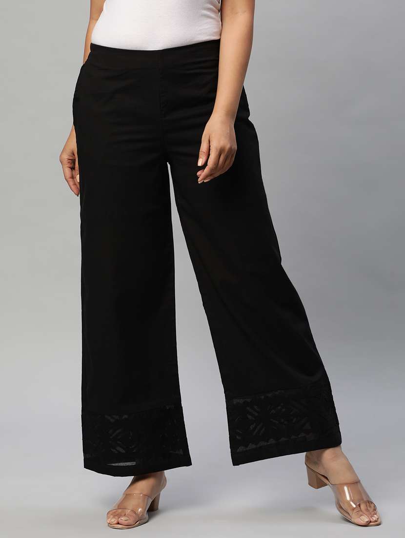 black cotton palazzos