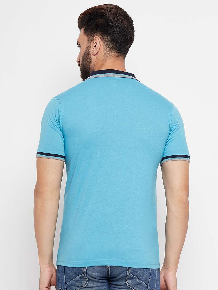 men's solid cotton polo t-shirt - 20060186 -  Standard Image - 1